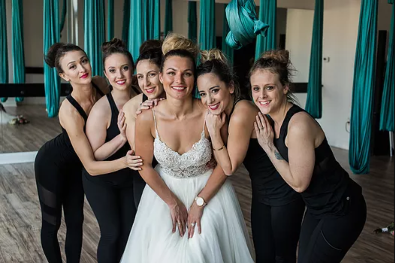 Dance off Wedding Nerves with an Aerial Fitness Bachelorette Party!
