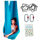 Blue Low Stretch Yoga Hammock Set + Rigging Equipment (USA Shipping Only)