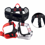 Front profile of the bungee workout harness with a close up of the reinforced belt loop.