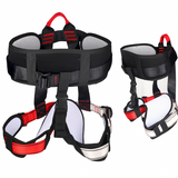 Front and side profile of a fitness bungee harness.