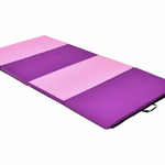 Pink and purple foldable exercise mat. 