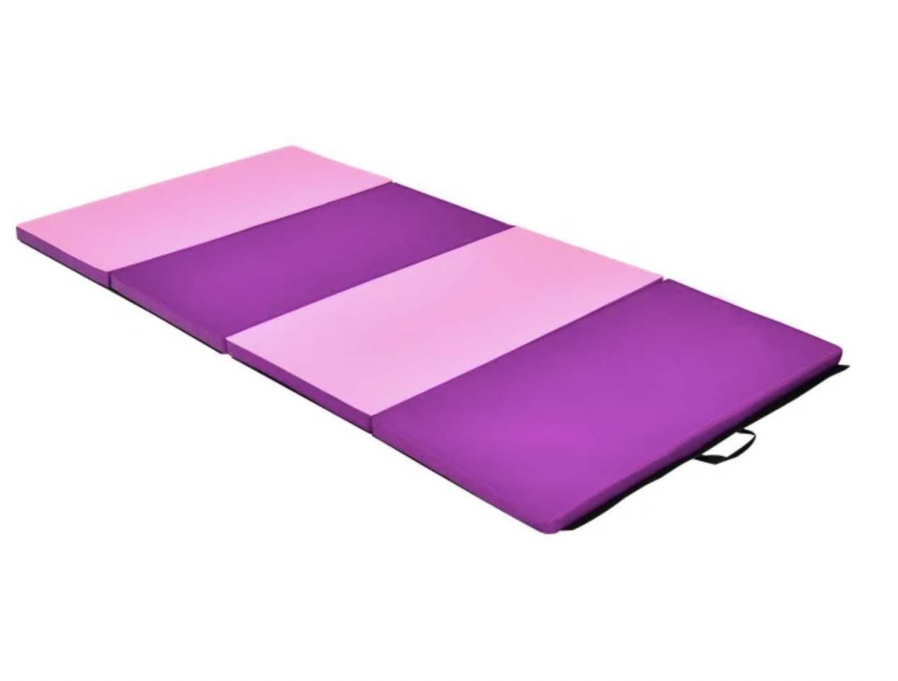 Pink and purple foldable exercise mat. 