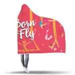 Pink Born to Fly Sherpa Hoodie Blanket - Uplift Active