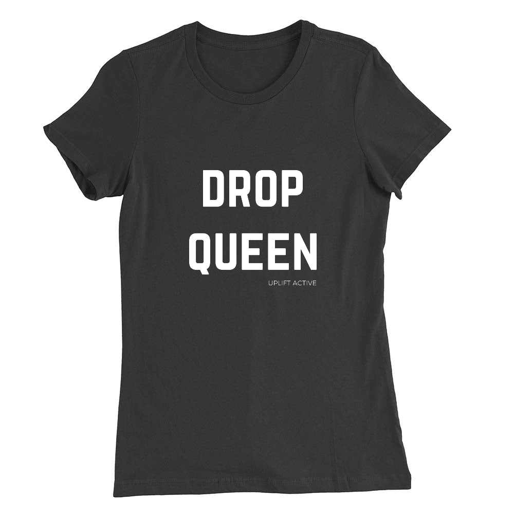 Drop Queen Print in White Aerial Silks Tee - Uplift Active