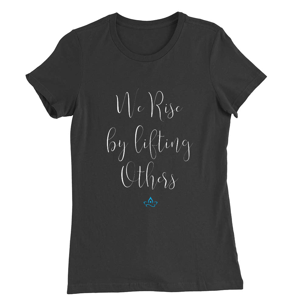 We Rise by Lifting Others Print in White Aerial Silks Tee - Uplift Active