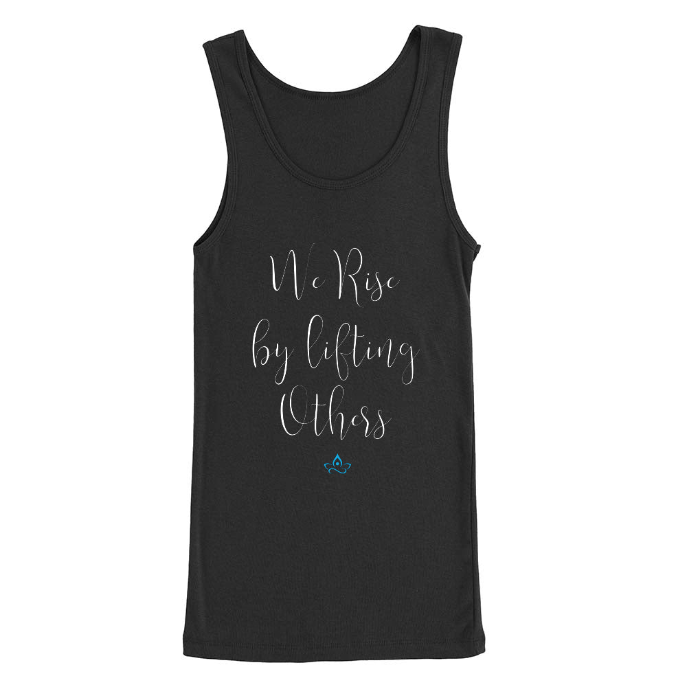 We Rise by Lifting Others Print in White Aerial Silks Tank Top - Uplift Active