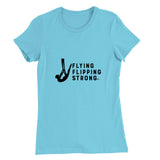 Flying Flipping Strong Print in Black Aerial Silks Tee - Uplift Active