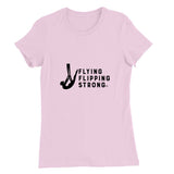 Flying Flipping Strong Print in Black Aerial Silks Tee - Uplift Active