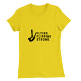 Flying Flipping Strong Print in Black Aerial Silks Tee - Uplift Active