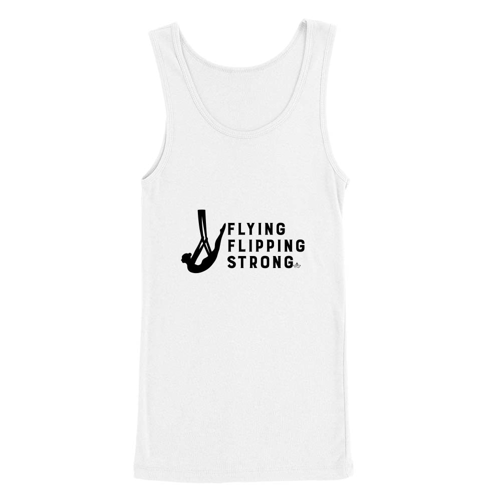 Flying Flipping Strong Print in Black Aerial Silks Tank Top - Uplift Active