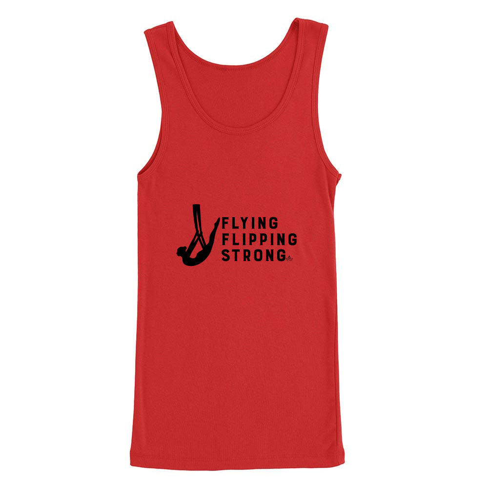 Flying Flipping Strong Print in Black Aerial Silks Tank Top - Uplift Active