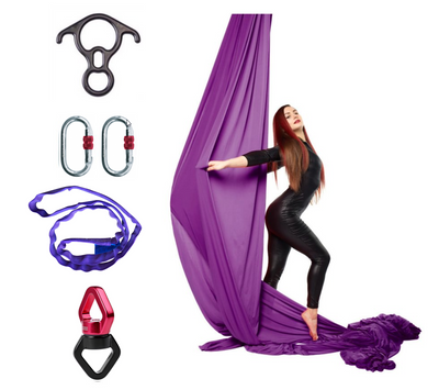 Aerial Silks Set with All Hardware (USA SHIPPING ONLY)