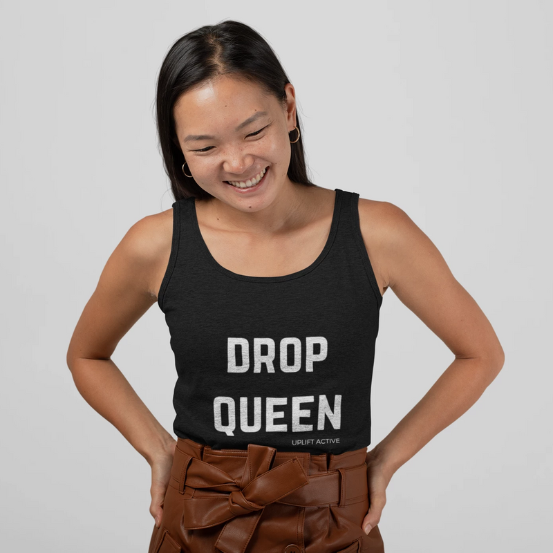 Drop Queen Print in White Aerial Silks Tank Top - Uplift Active