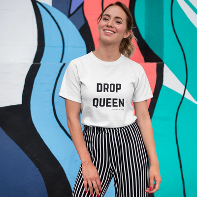 Drop Queen Print in Black Aerial Silks Tee - Uplift Active