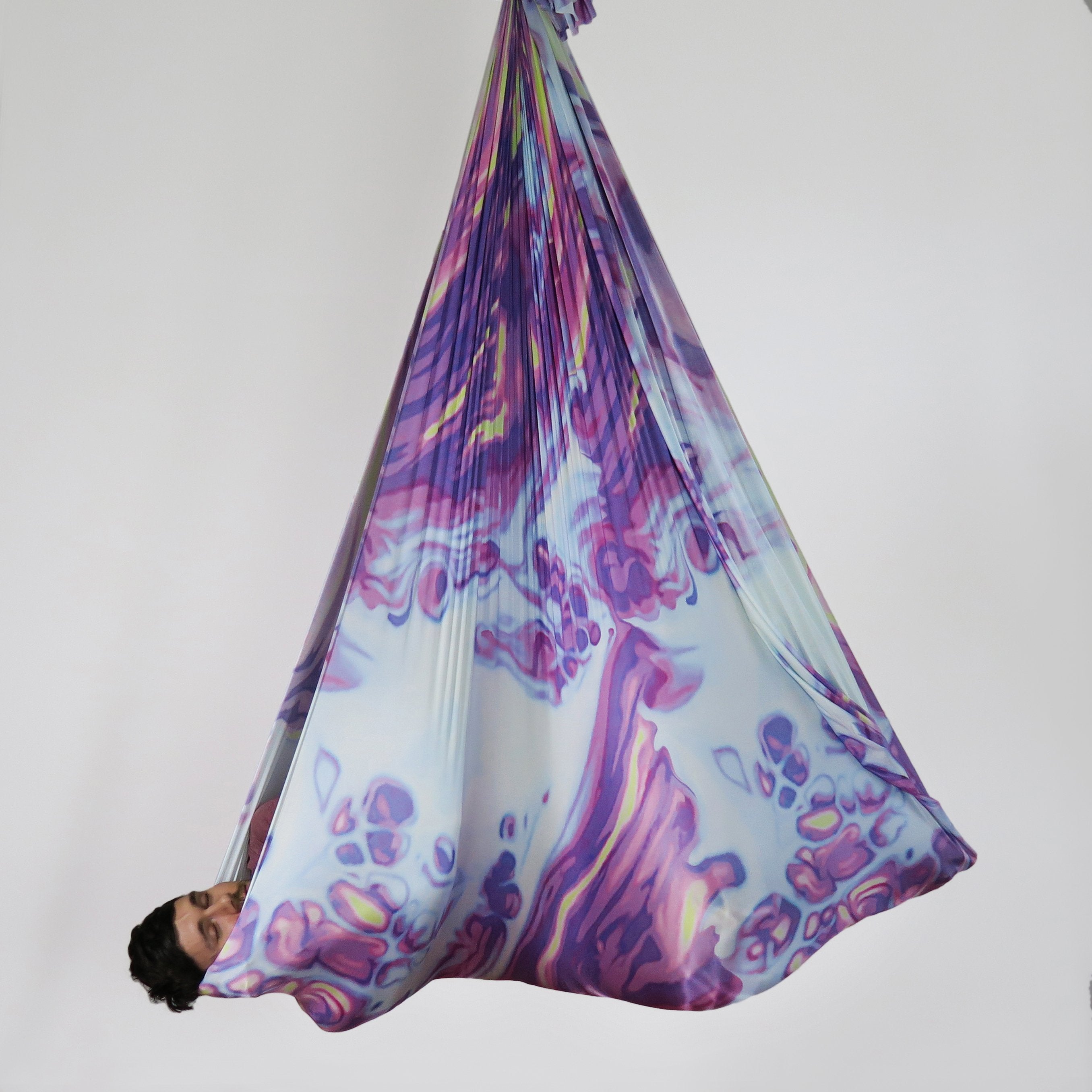 Purple Swirl Printed Purple Yoga Hammock Fabric