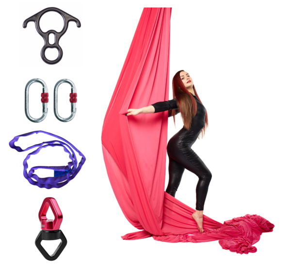 Extended Sizes Aerial Silks Set with All Hardware - Uplift Active