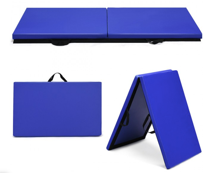 FOLDING TWO PANEL GYMNASTICS MAT - Blue