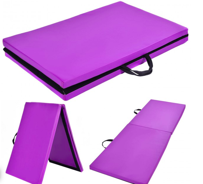 FOLDING TWO PANEL GYMNASTICS MAT - Purple