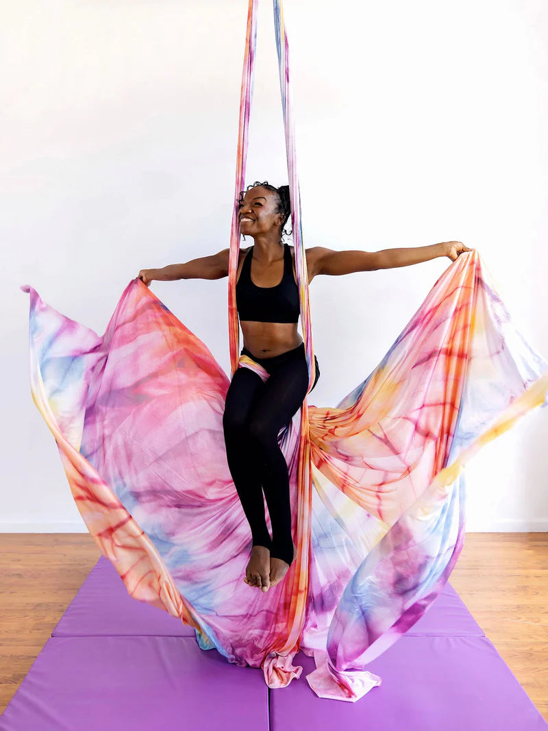 Rainbow Tie Dye Aerial Silks - Fabric Only (USA SHIPPING ONLY)